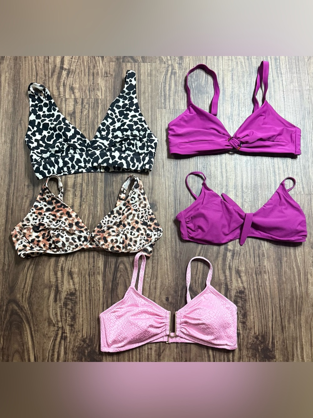 Time and Tru Bathing Suit Bikini Tops Bundle of 5 Women’s 1X Plus Size